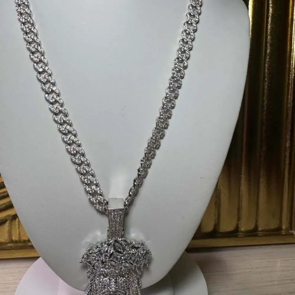 Iced Jesus Face Pendant Necklace 019 F